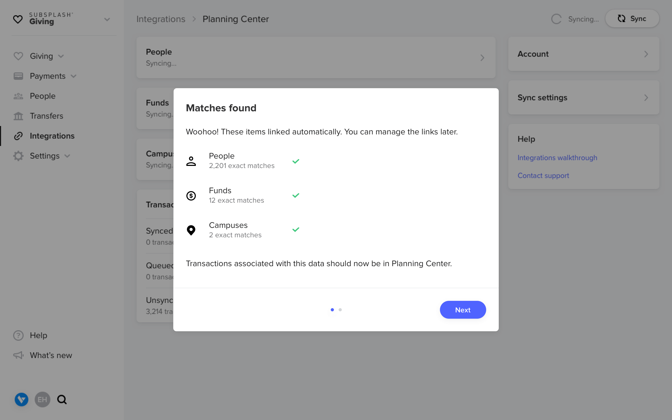 Subsplash Planning Center Integrations
