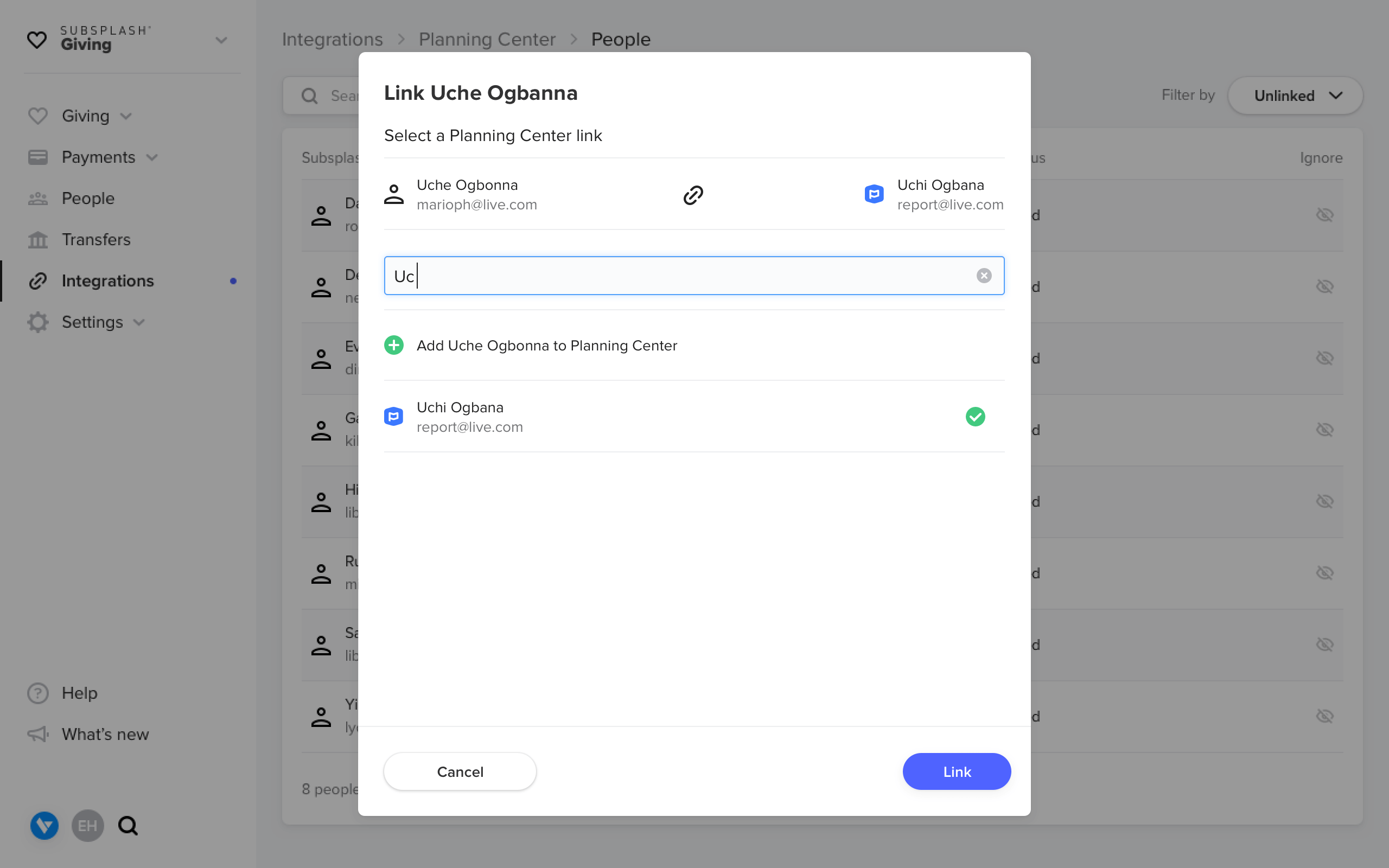 Subsplash Planning Center Integrations