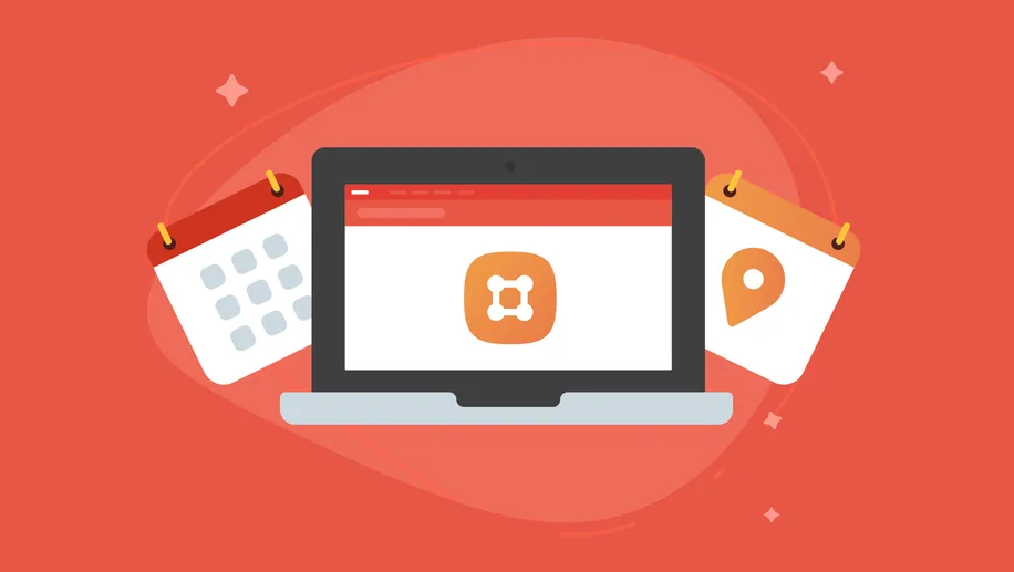 An illustrated open laptop with the Planning Center Groups icon in the center of the screen. 