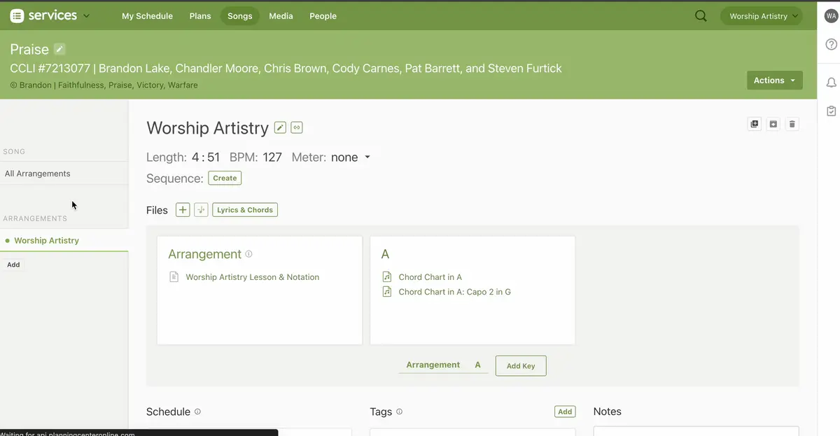 Worship Artistry integration screenshot 3