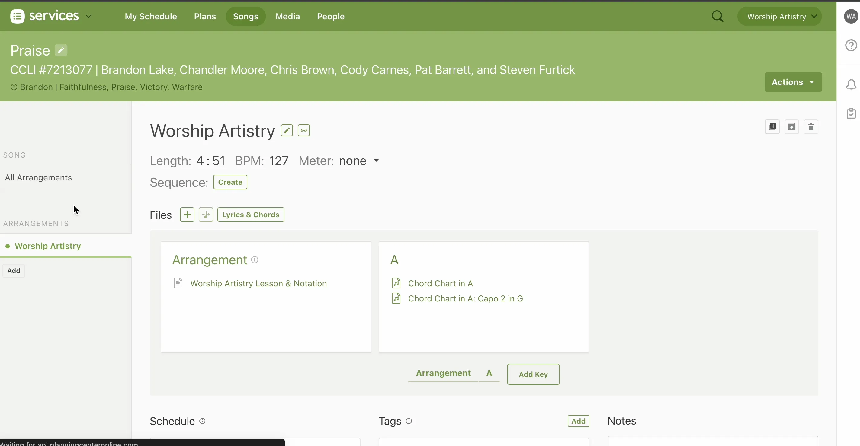 Worship Artistry integration screenshot 3