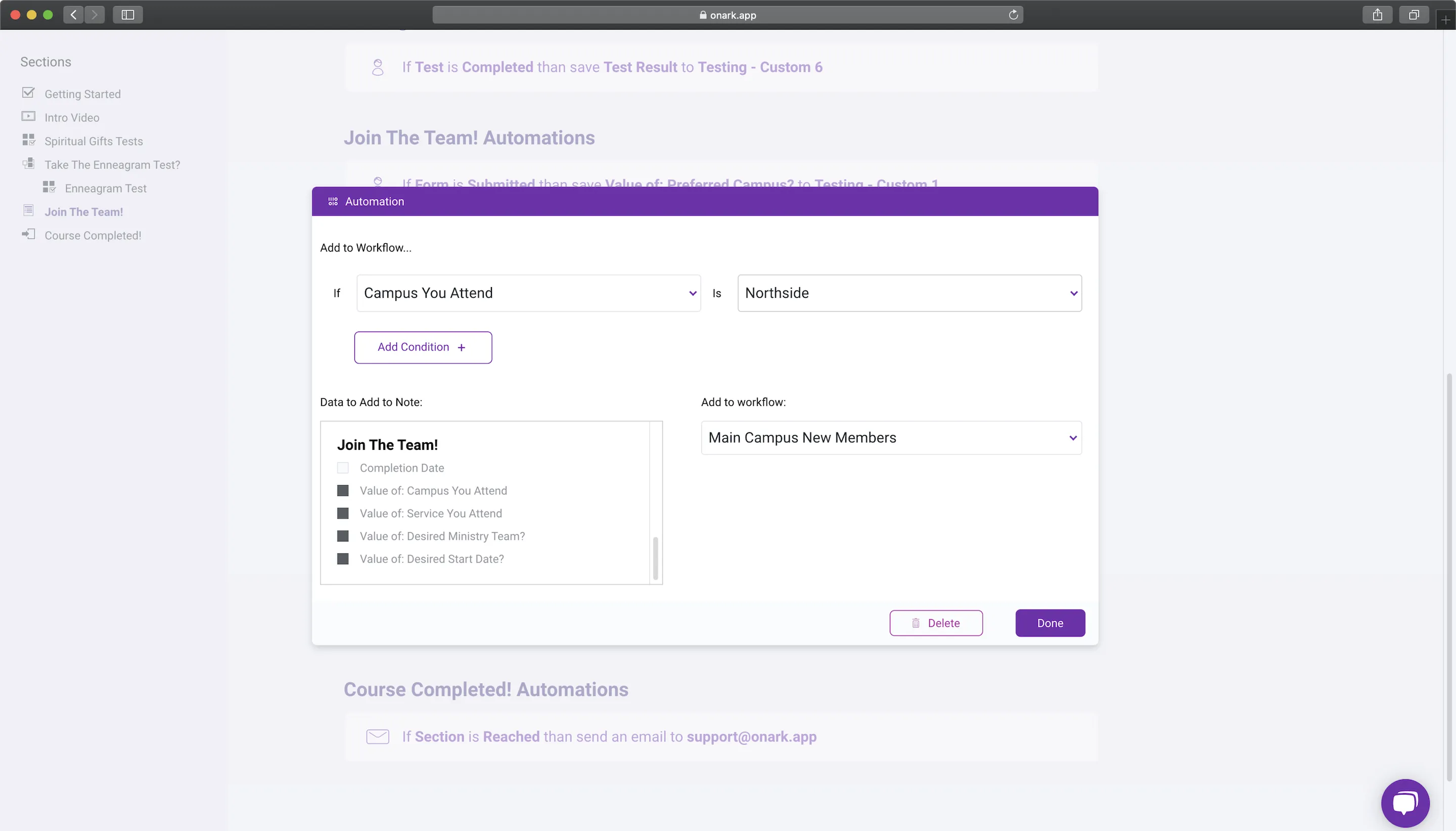 OnArk integration screenshot 1