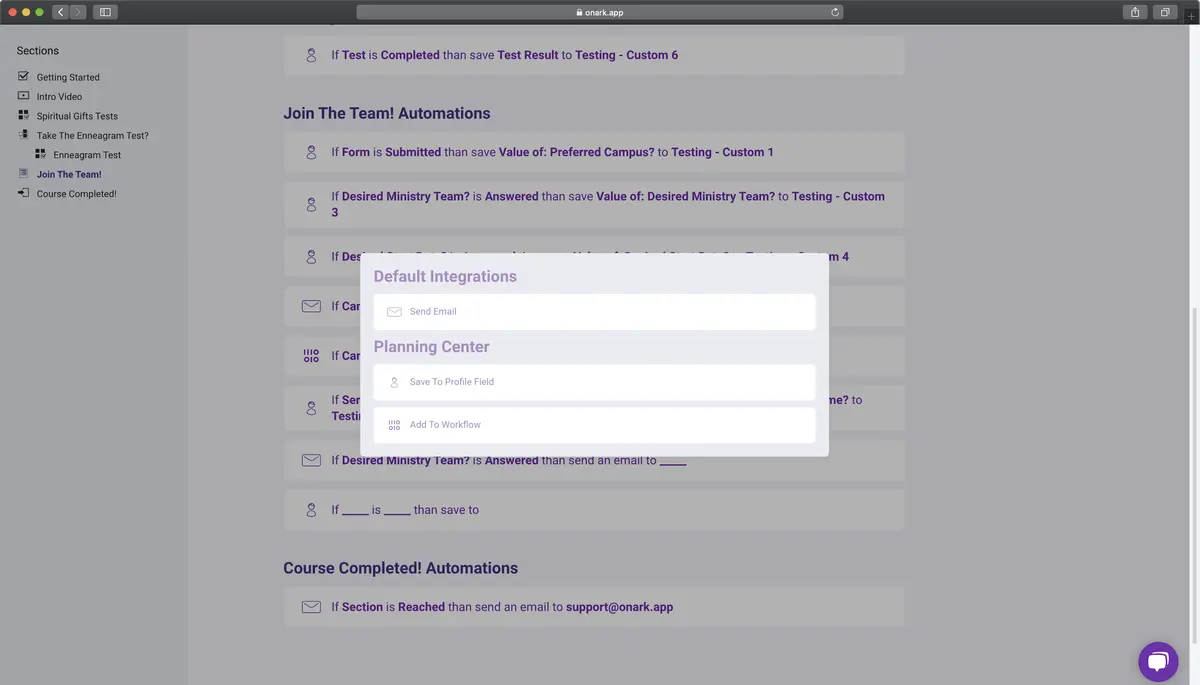 OnArk integration screenshot 2