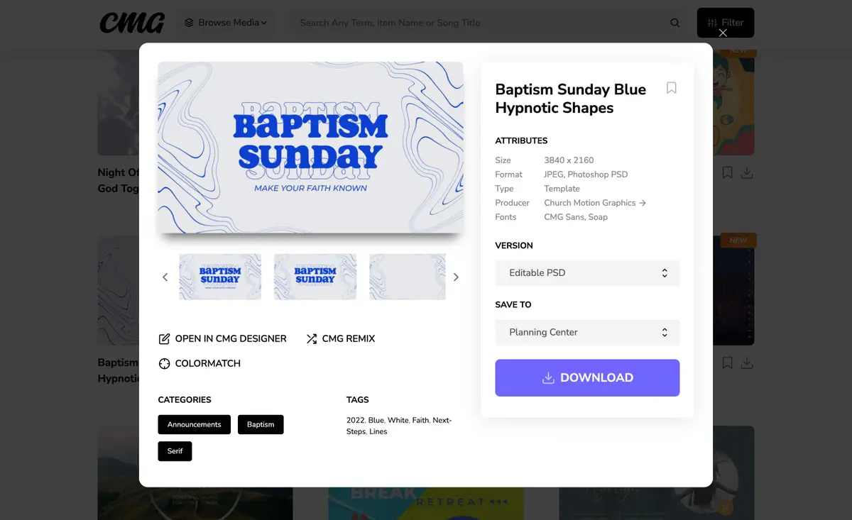 Church Motion Graphics integration screenshot 1