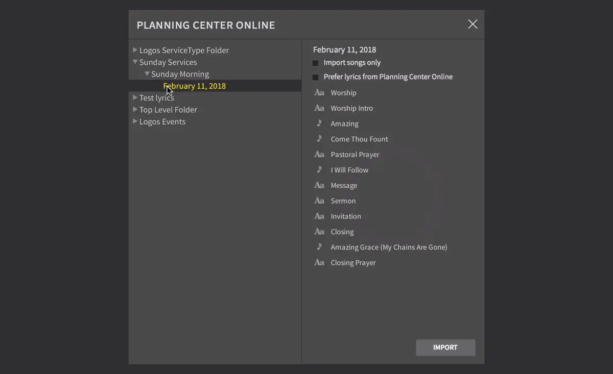 Proclaim integration screenshot 1