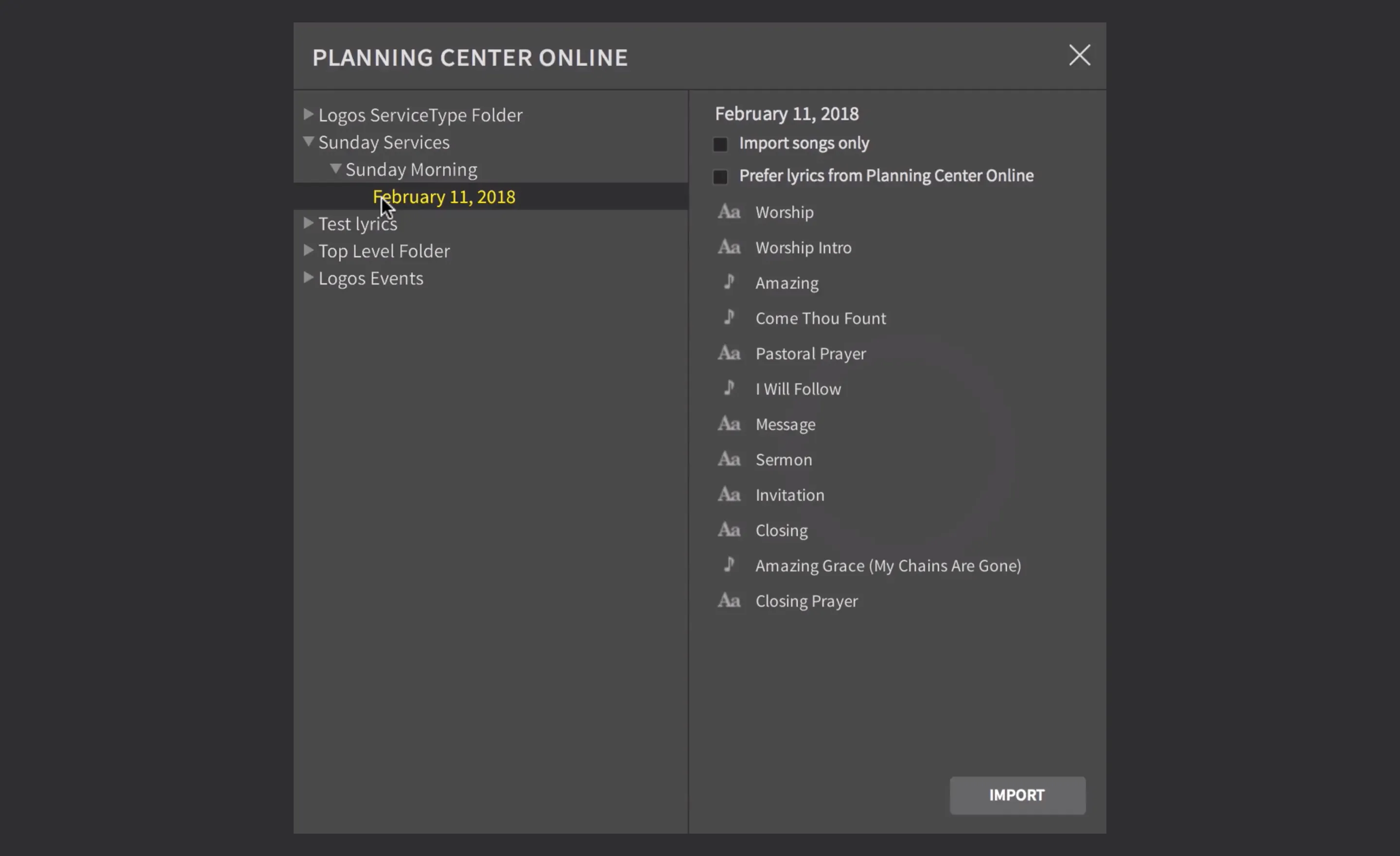 Proclaim integration screenshot 1