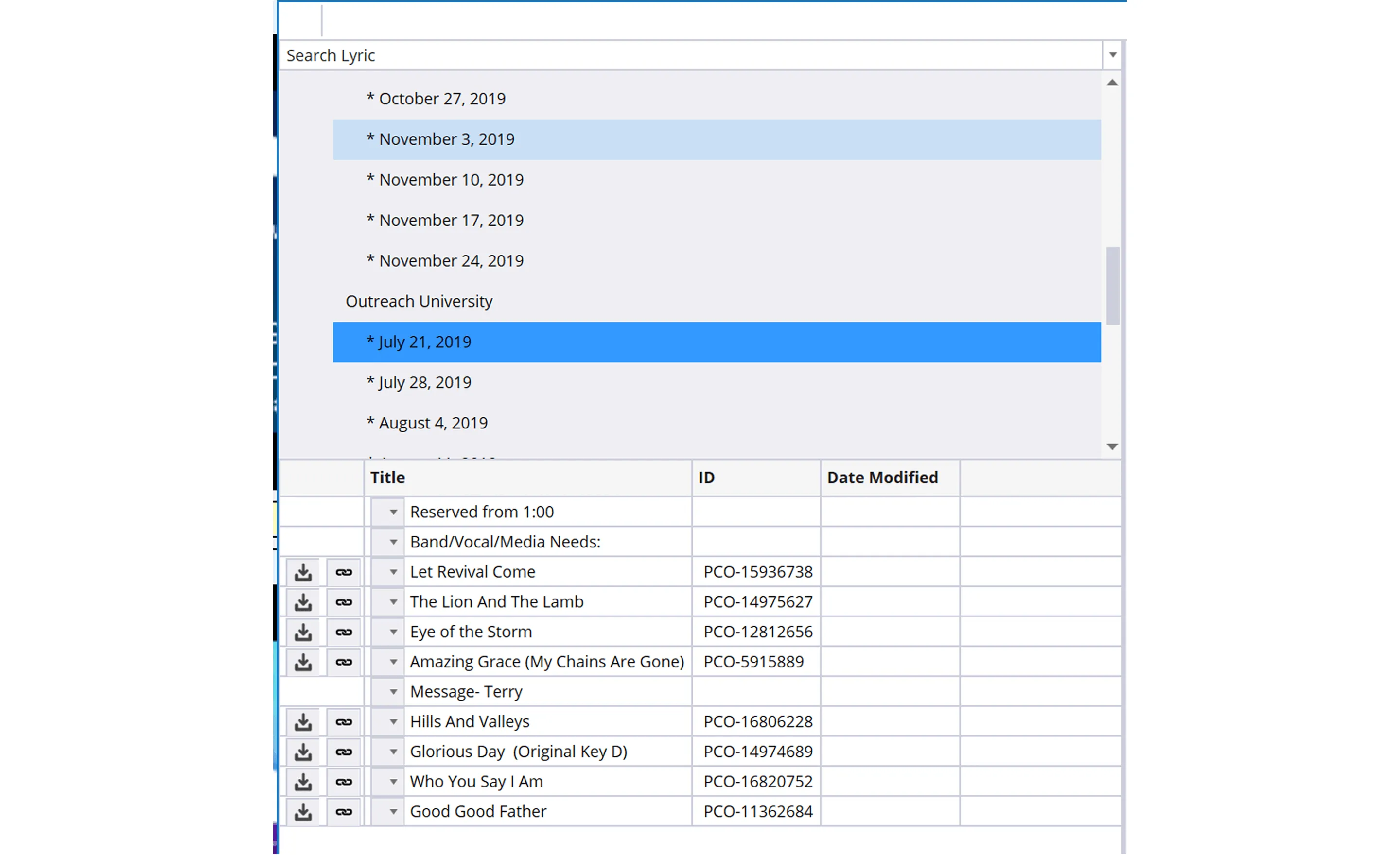 MediaShout integration screenshot 1
