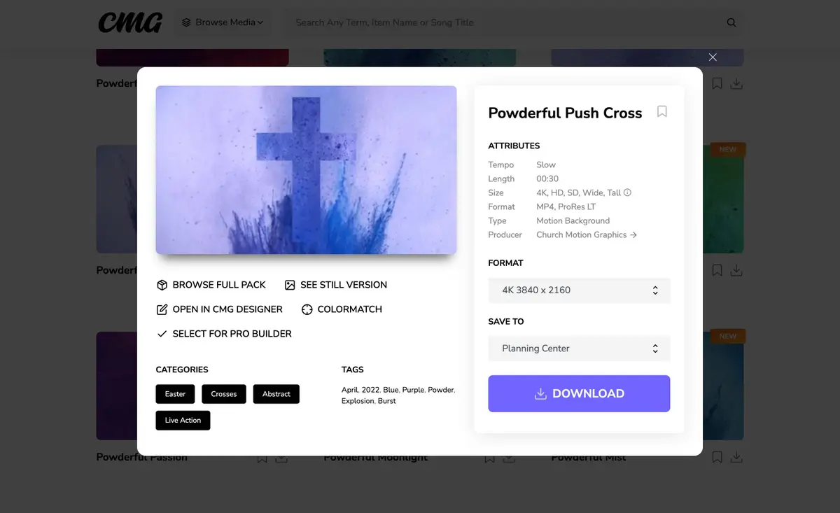 Church Motion Graphics integration screenshot 3