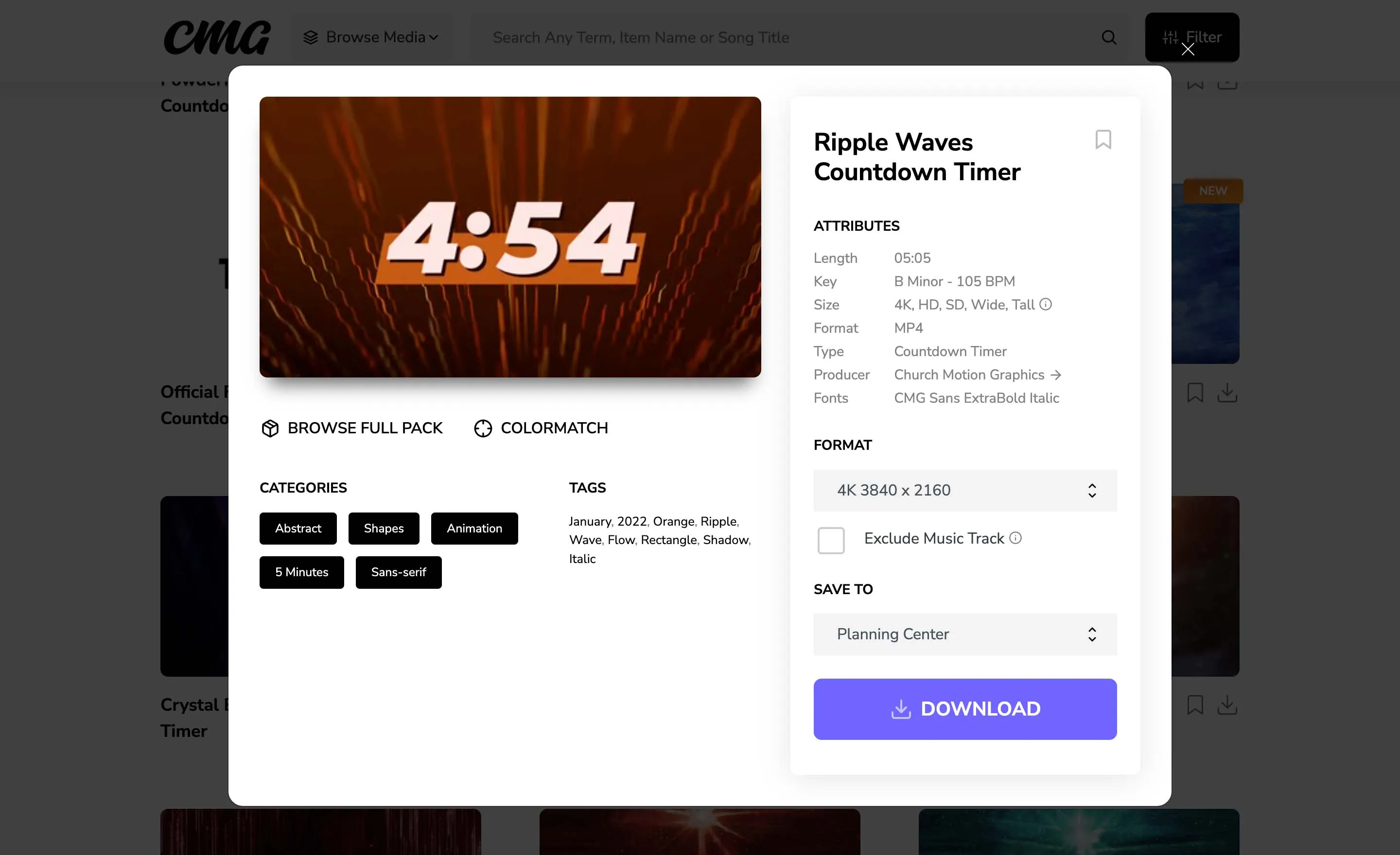 Church Motion Graphics integration screenshot 2