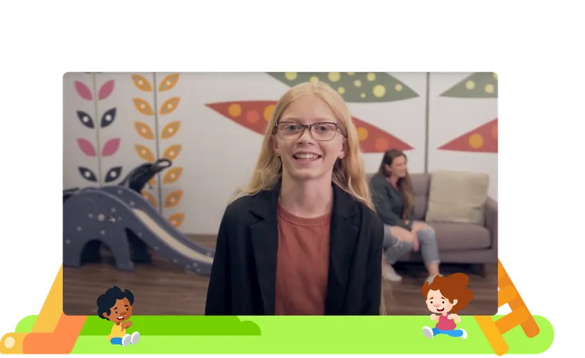 Illustration of a two kids on a playground slide