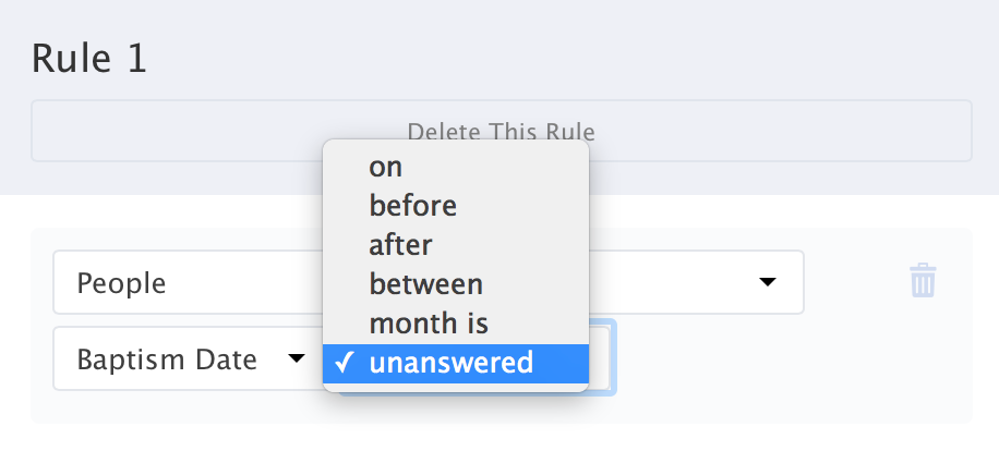 Filter Unanswered Dates