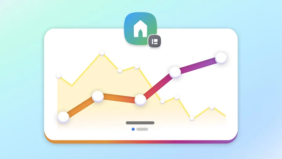 An analytics graph in Planning Center Publishing for Church Center engagement.