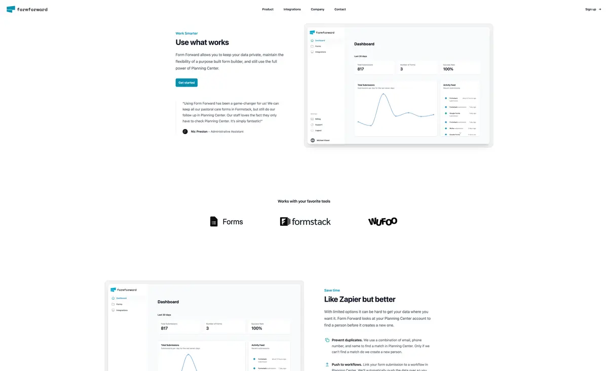 Form Forward integration screenshot 2