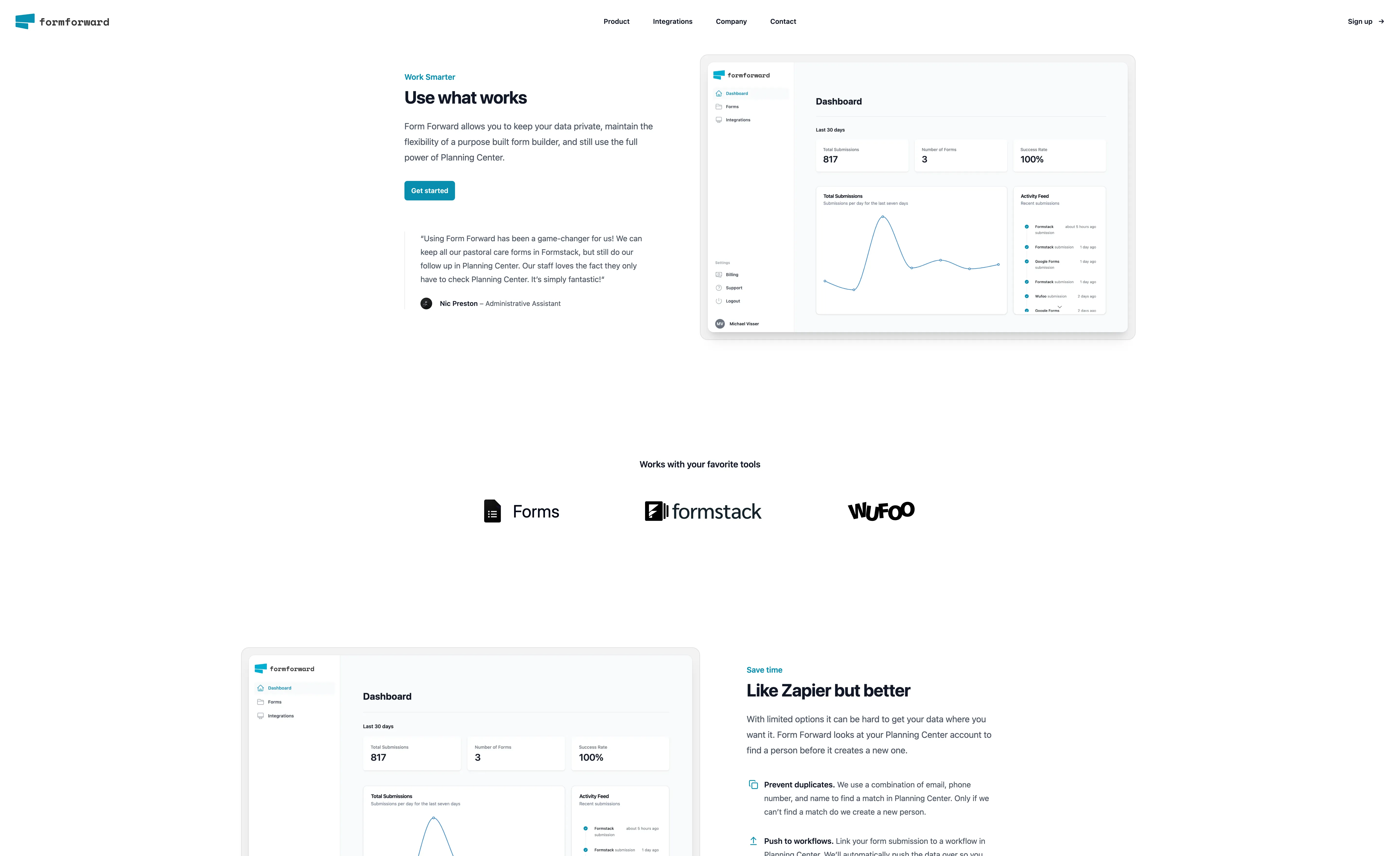 Form Forward integration screenshot 2