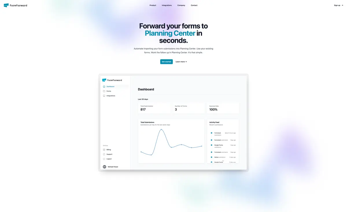 Form Forward integration screenshot 1