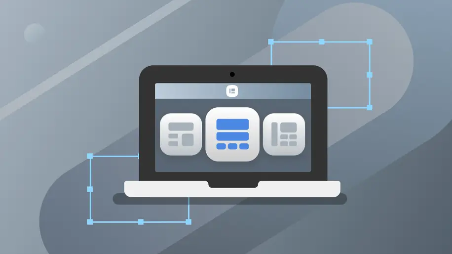 An illustrated laptop open with the Planning Center Publishing icon on the screen.