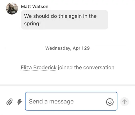 Eliza Broderick joined the conversation