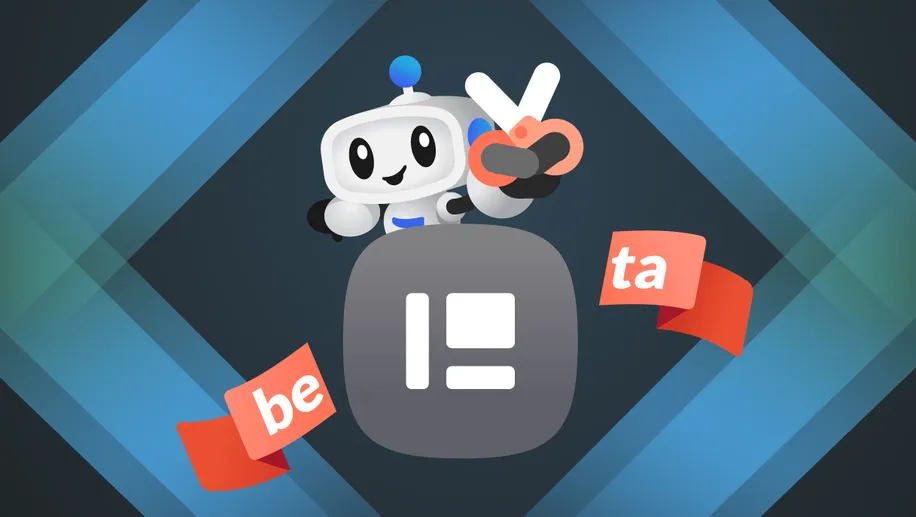 An illustration of Pico cutting the beta ribbon in front of the Publishing product logo. 