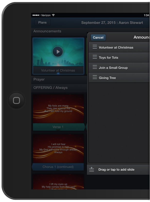 Custom Slides for Projector