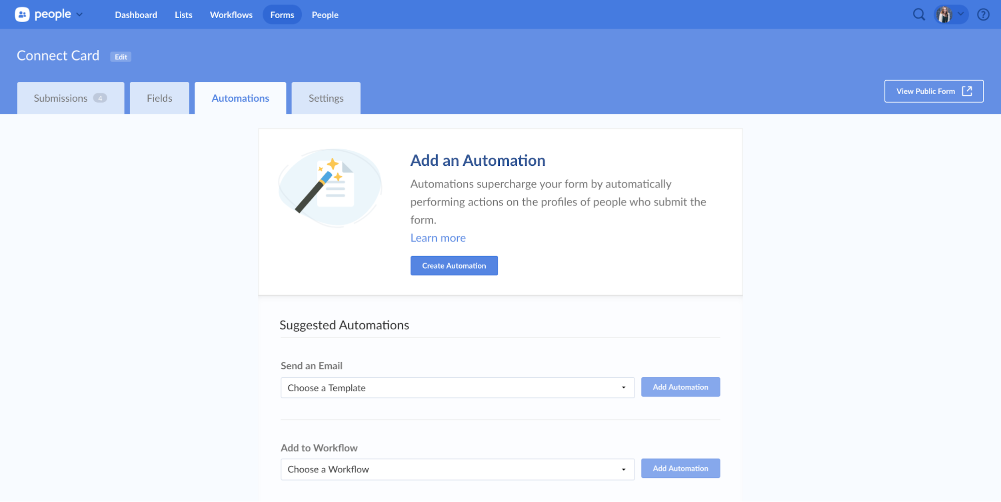 null Form Automations UI