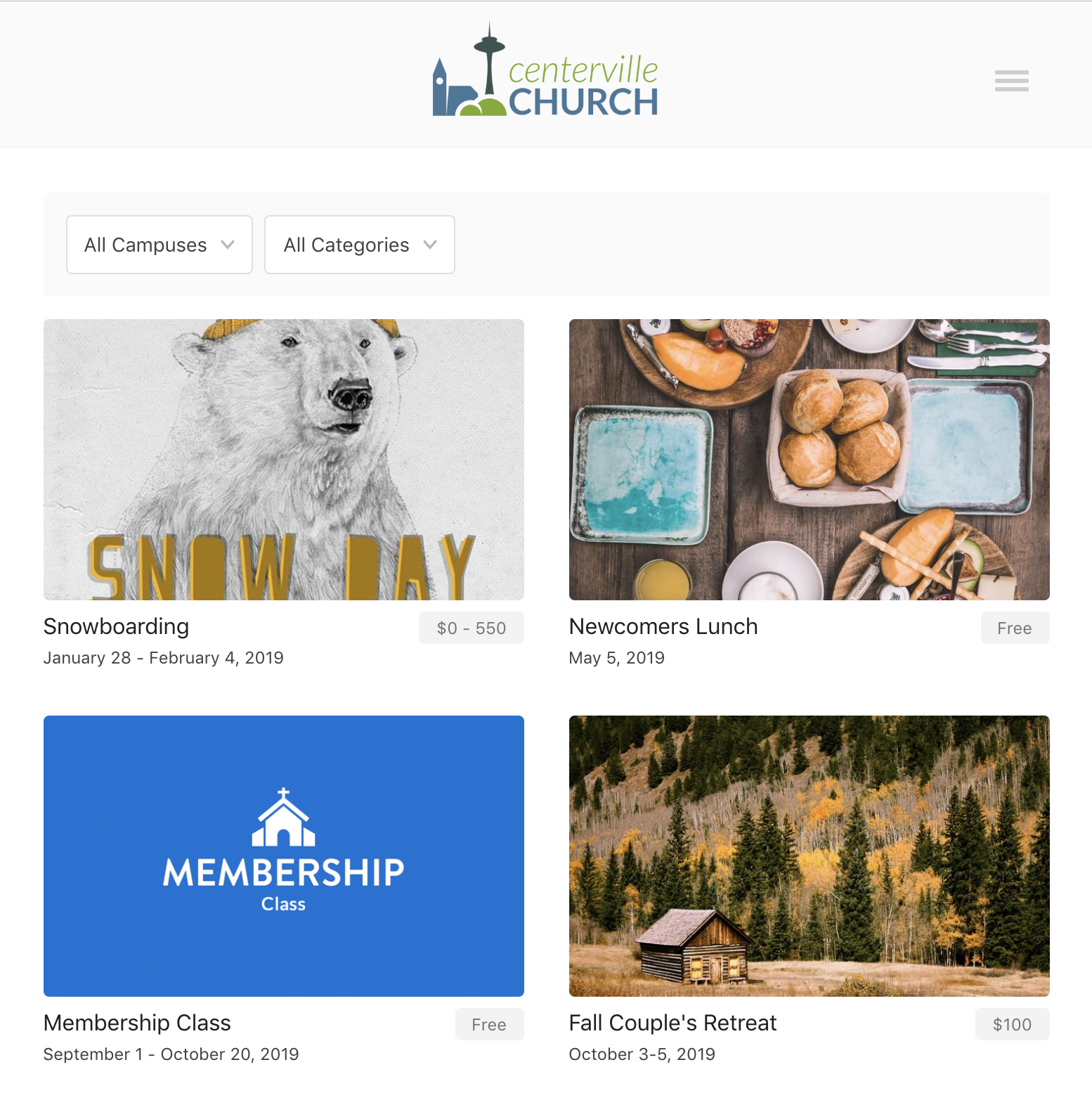 Index Page for Church Center