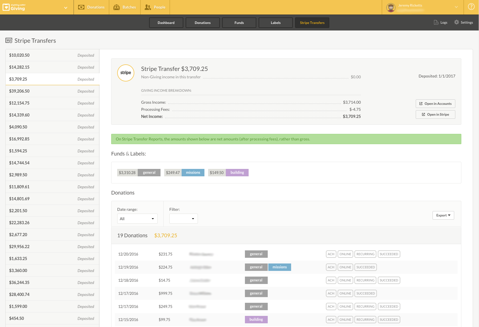 Stripe Transfer Overview