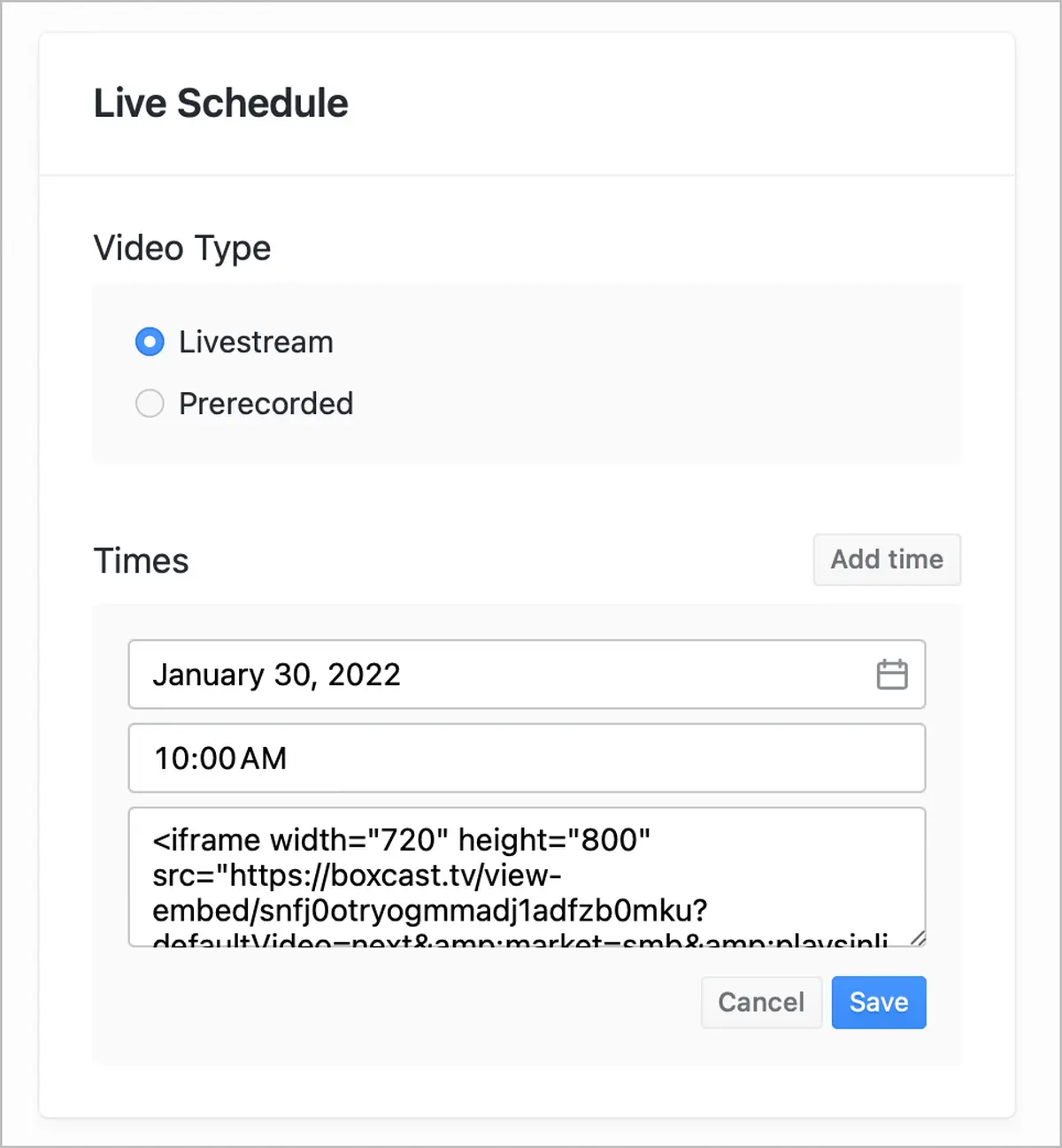 BoxCast integration screenshot 1