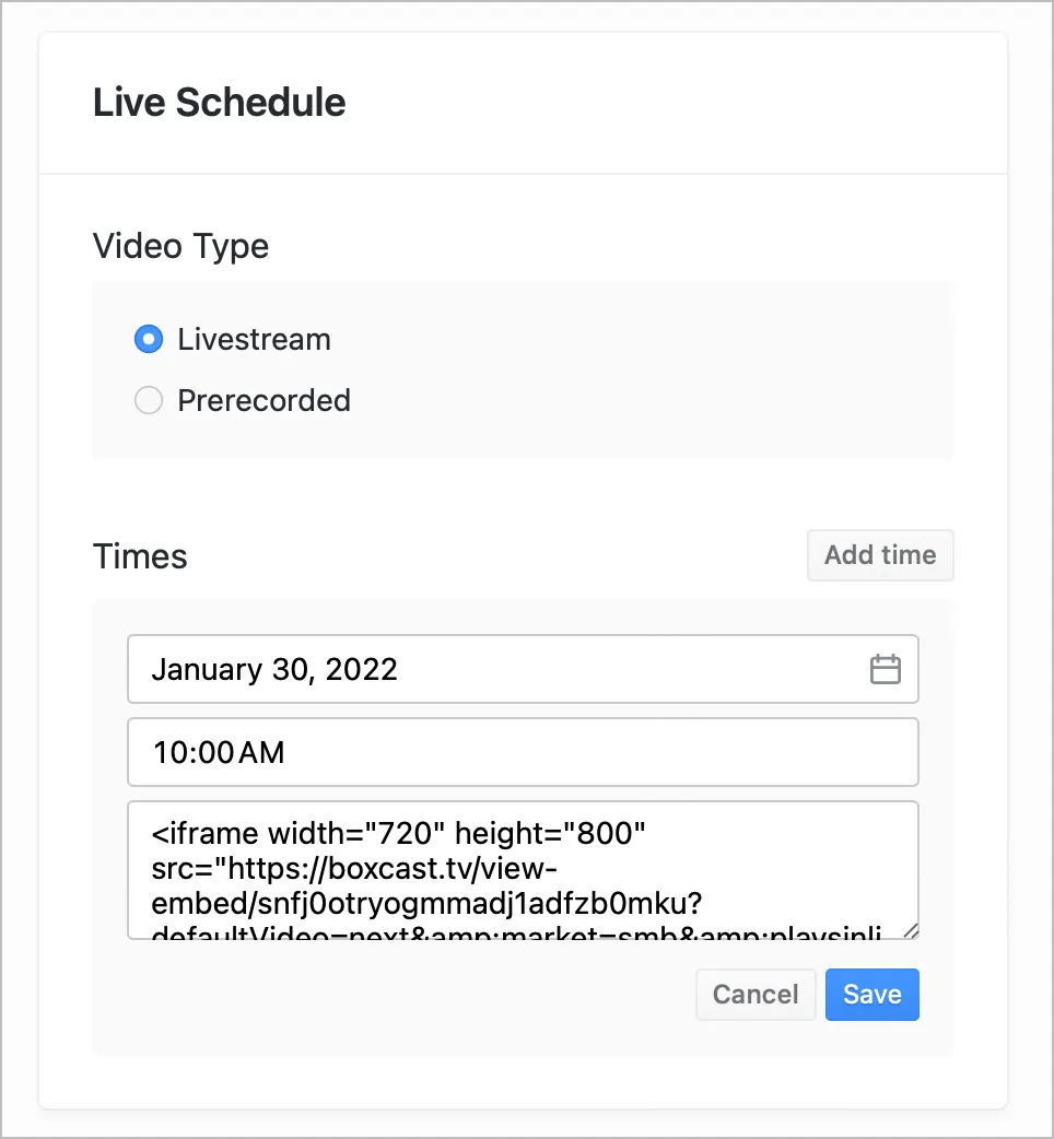BoxCast integration screenshot 1