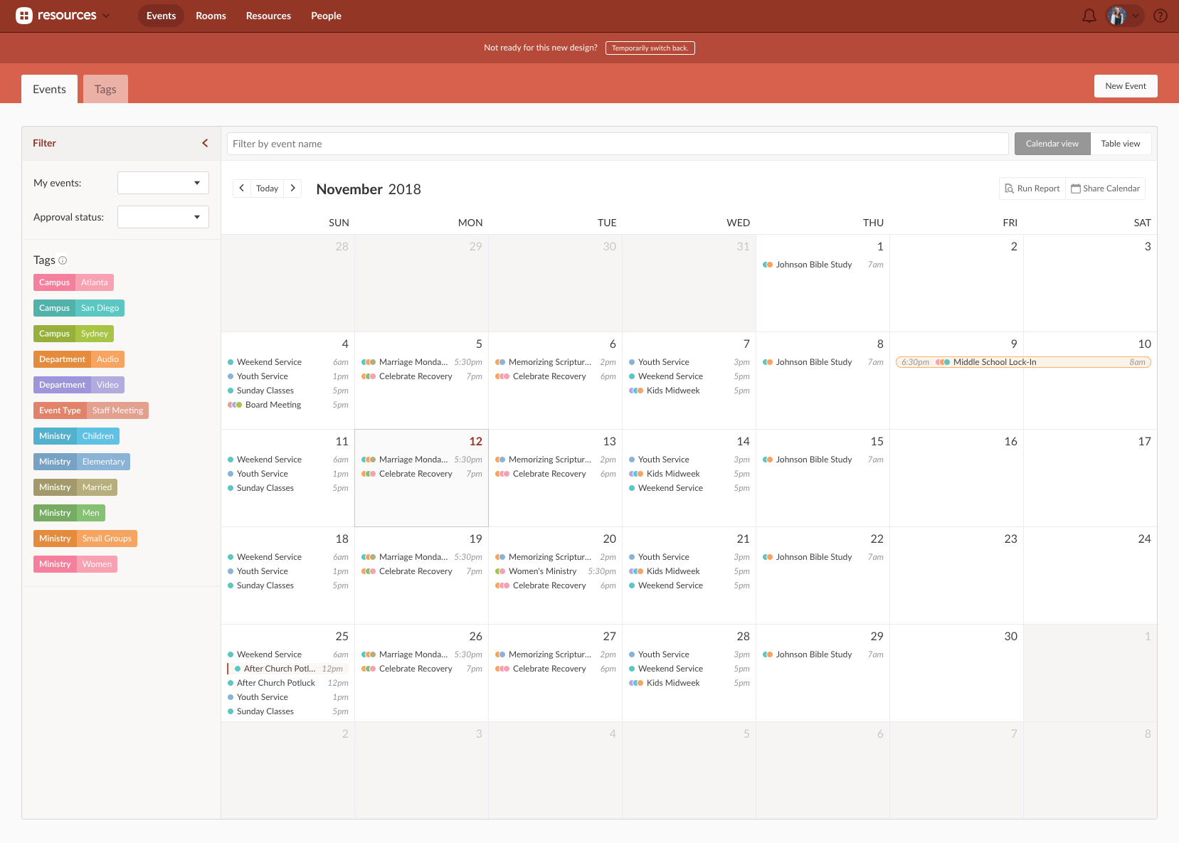 null Resources Calendar