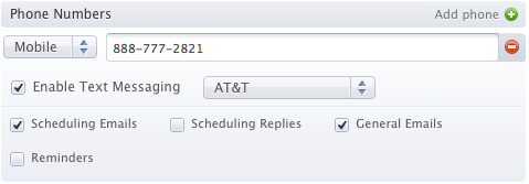 Text Message Options