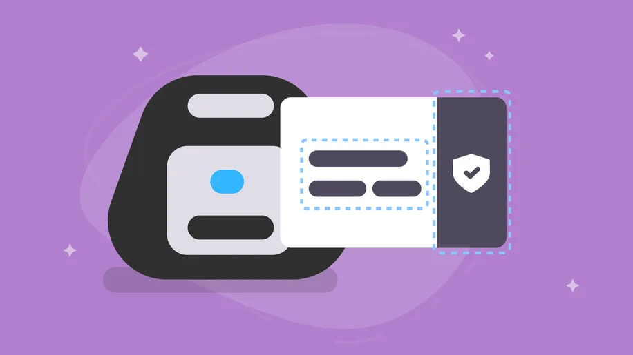 A black and silver label printer next to a white label with text.