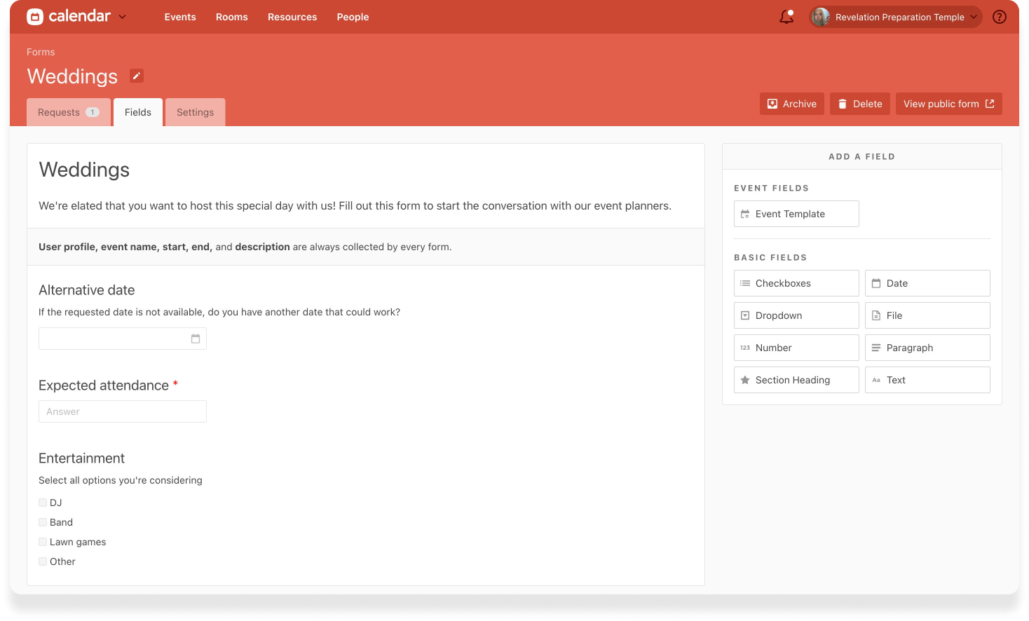 A custom fields drop-and-drop editor.