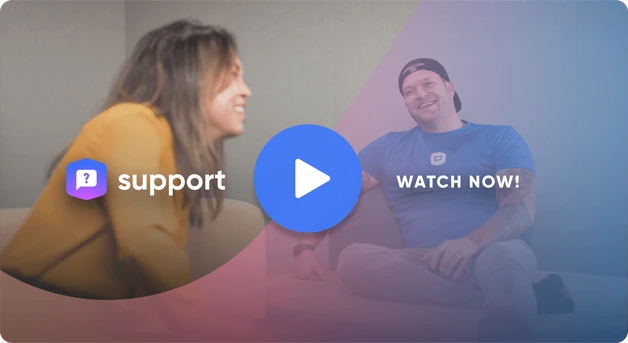 Browser window with two chat bubbles and profile pictures.