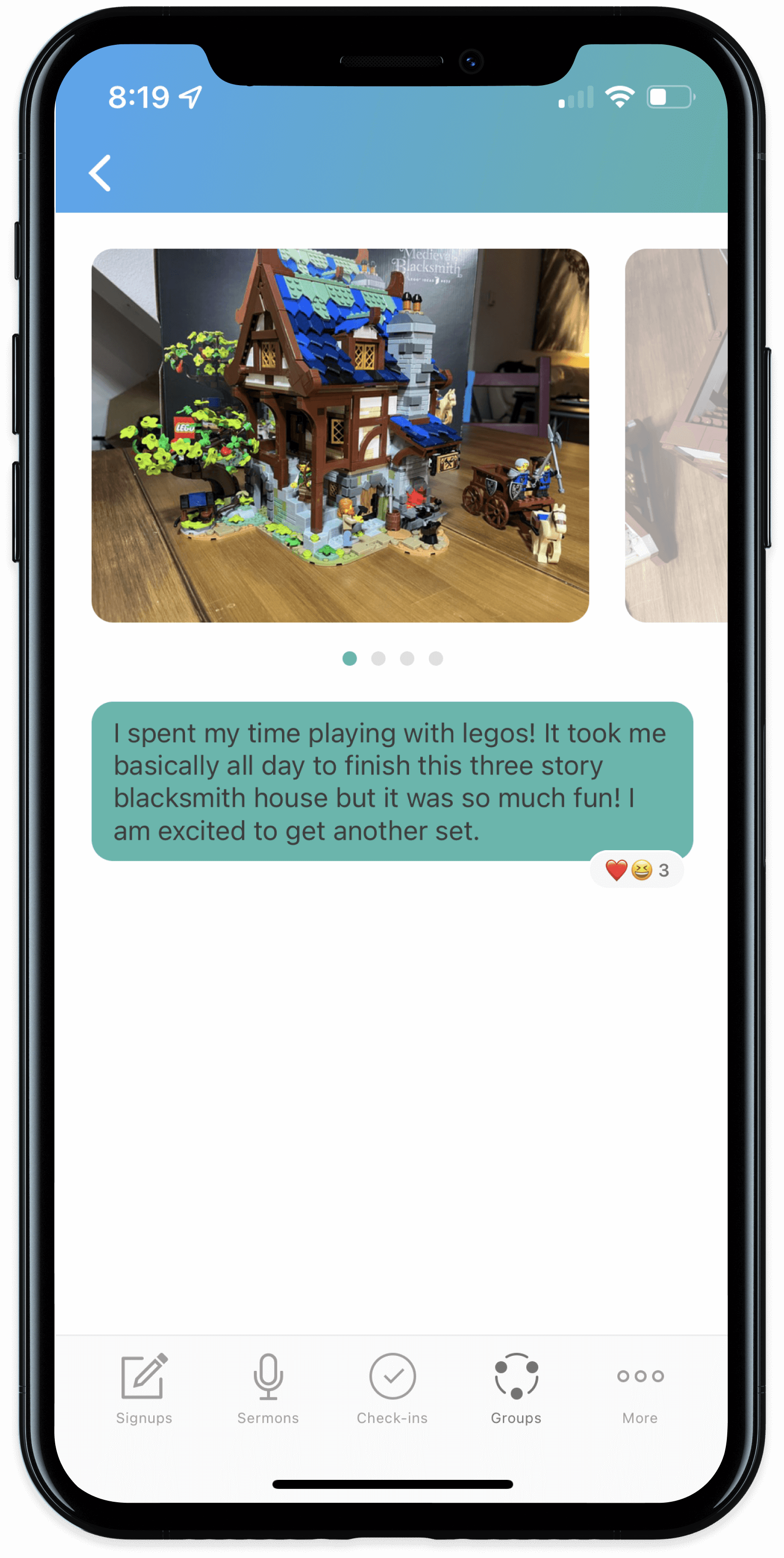 null iPhone with close up view of messages and emojis