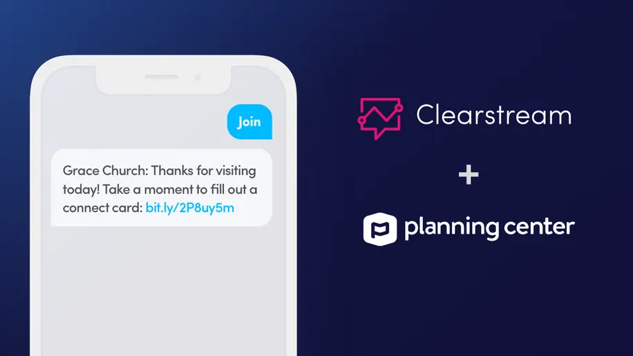 Mobile phone with two text bubbles and two company logos on the right.