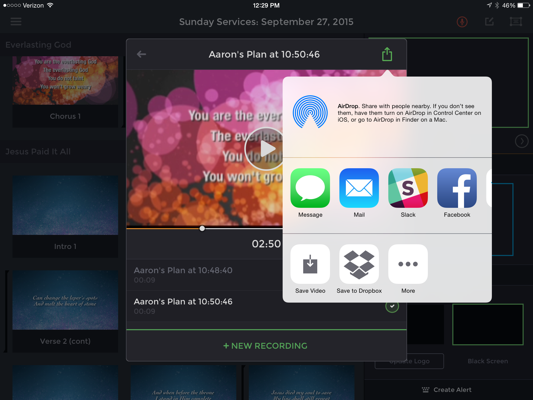 null Sharing Recordings