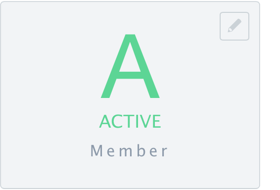 null Membership box with green active member status.