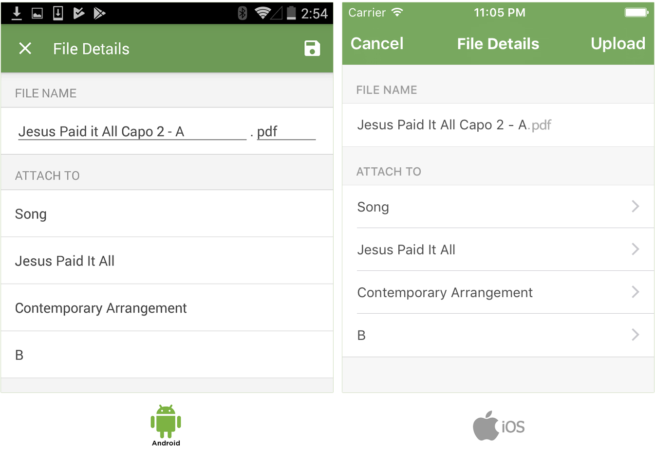 Service Type page