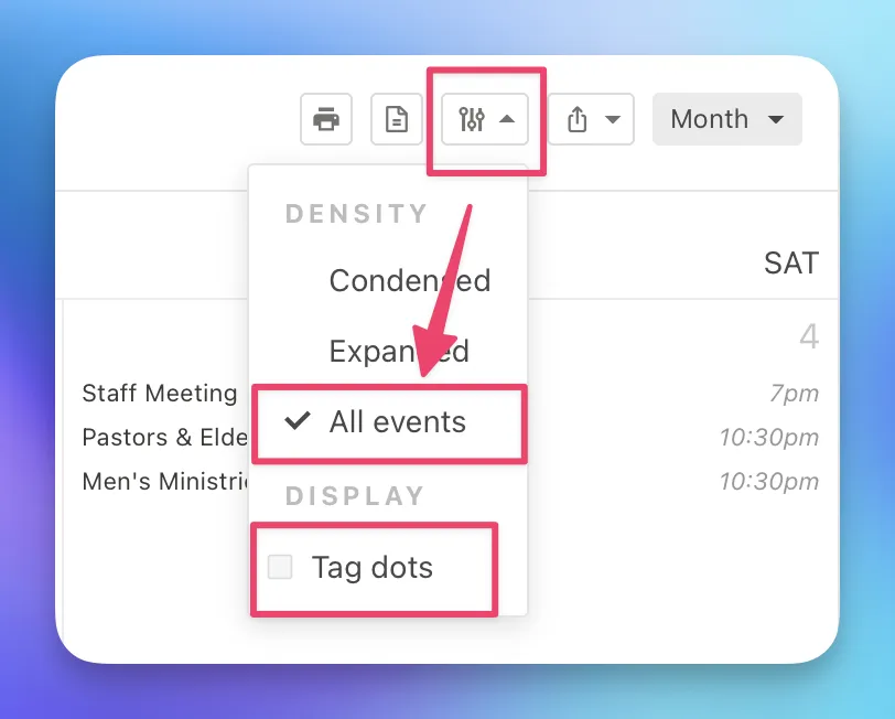 Recommended settings