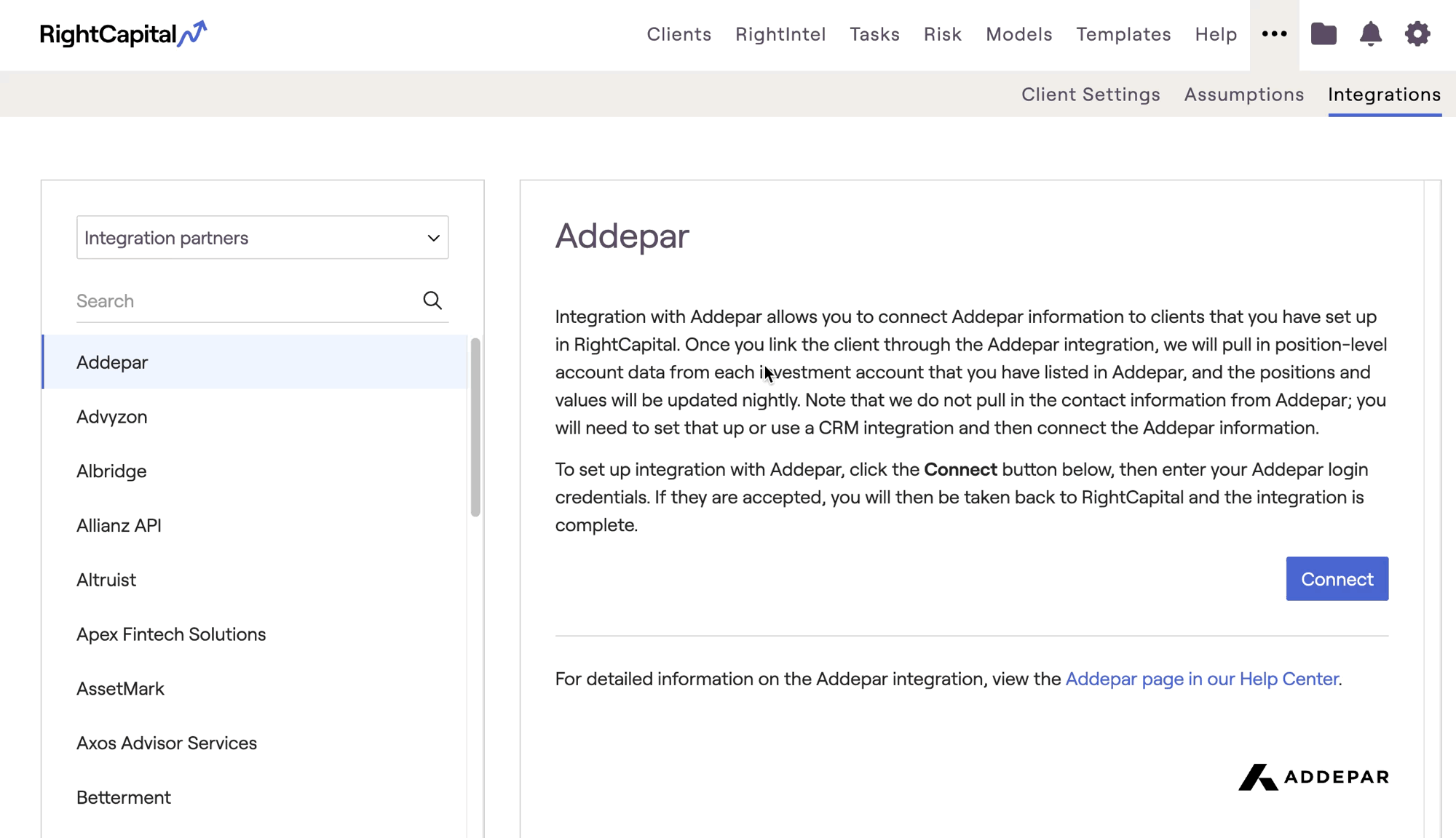 Integrations - RightCapital Help Center