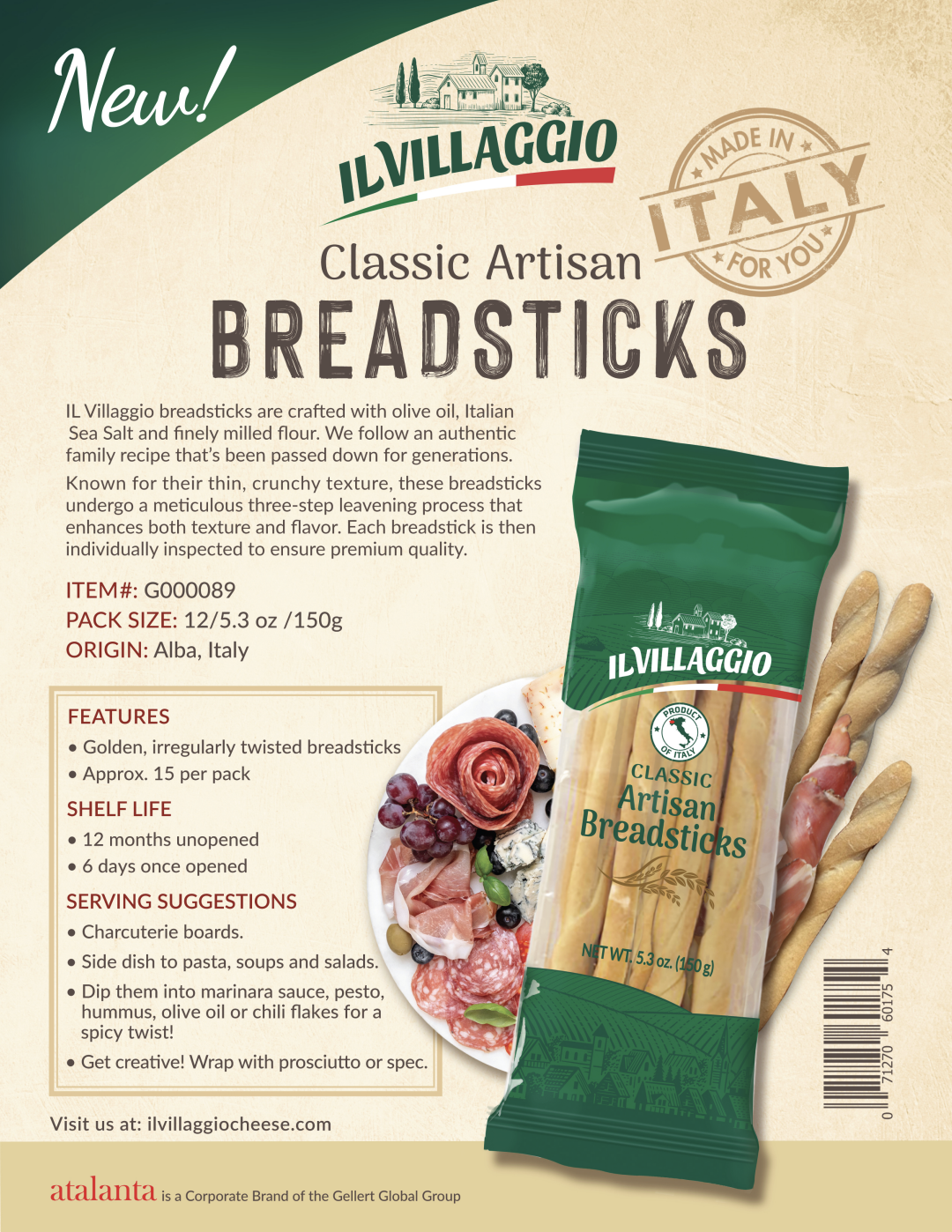 IL Villaggio Classic Artisan Breadsticks