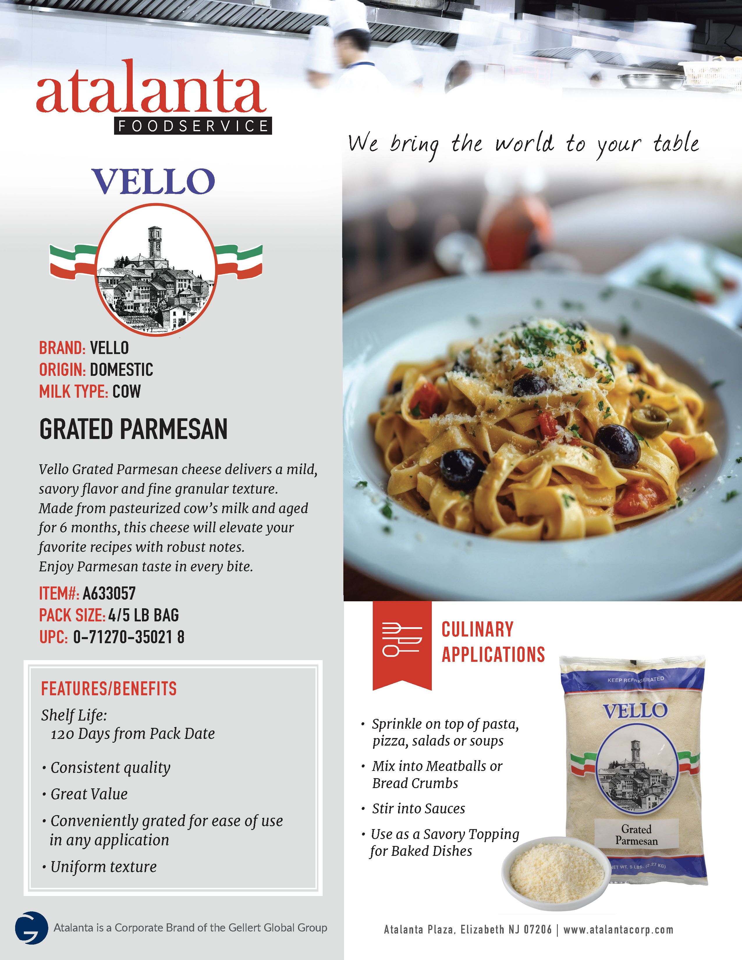 Vello Grated Parmesan POS