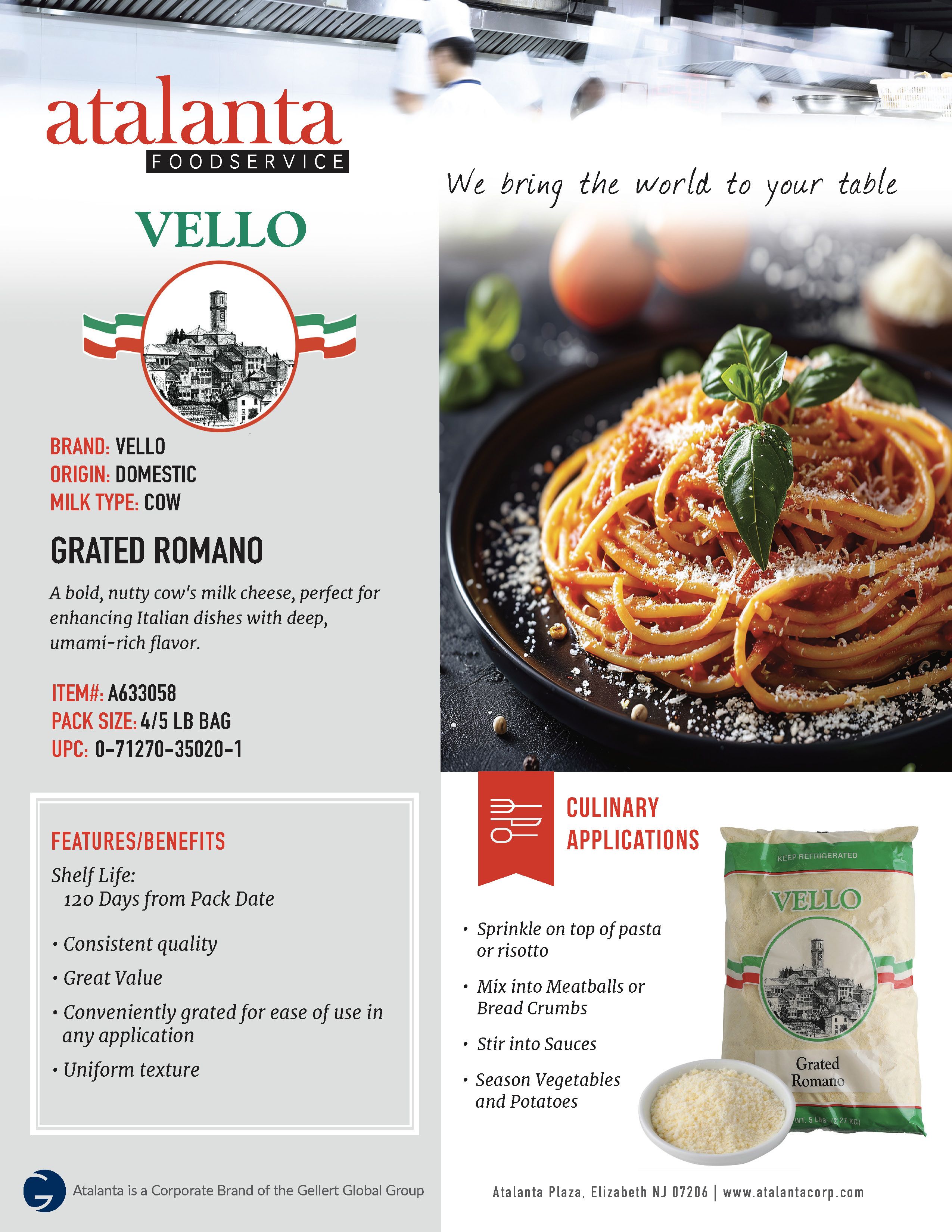 Vello Grated Romano POS