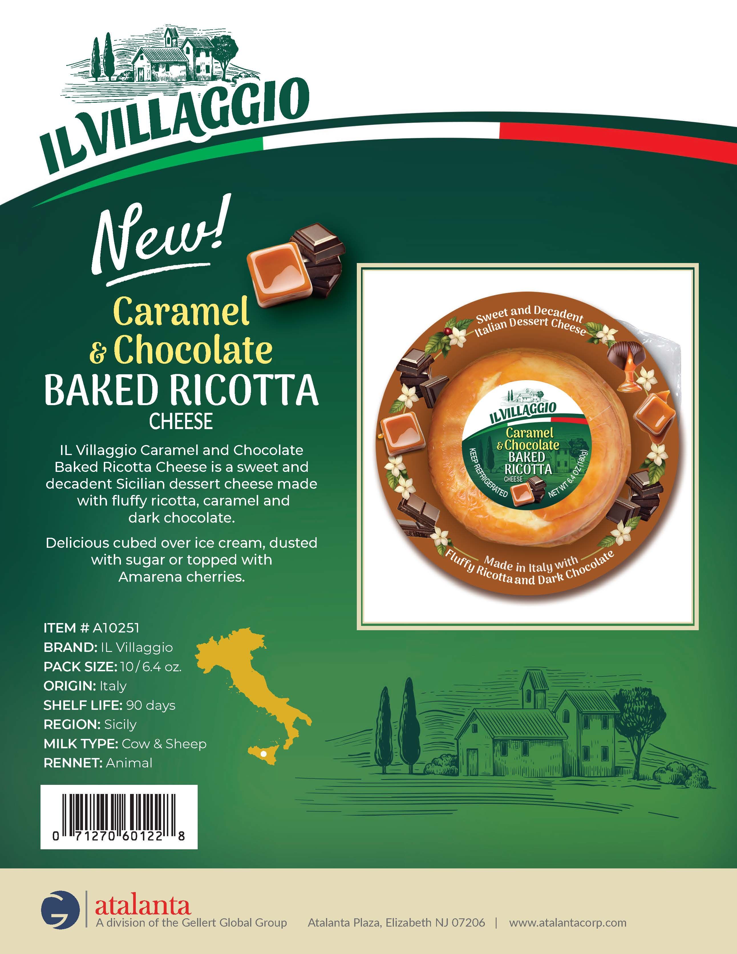 IL Villaggio Caramel & Chocolate Ricotta Cake