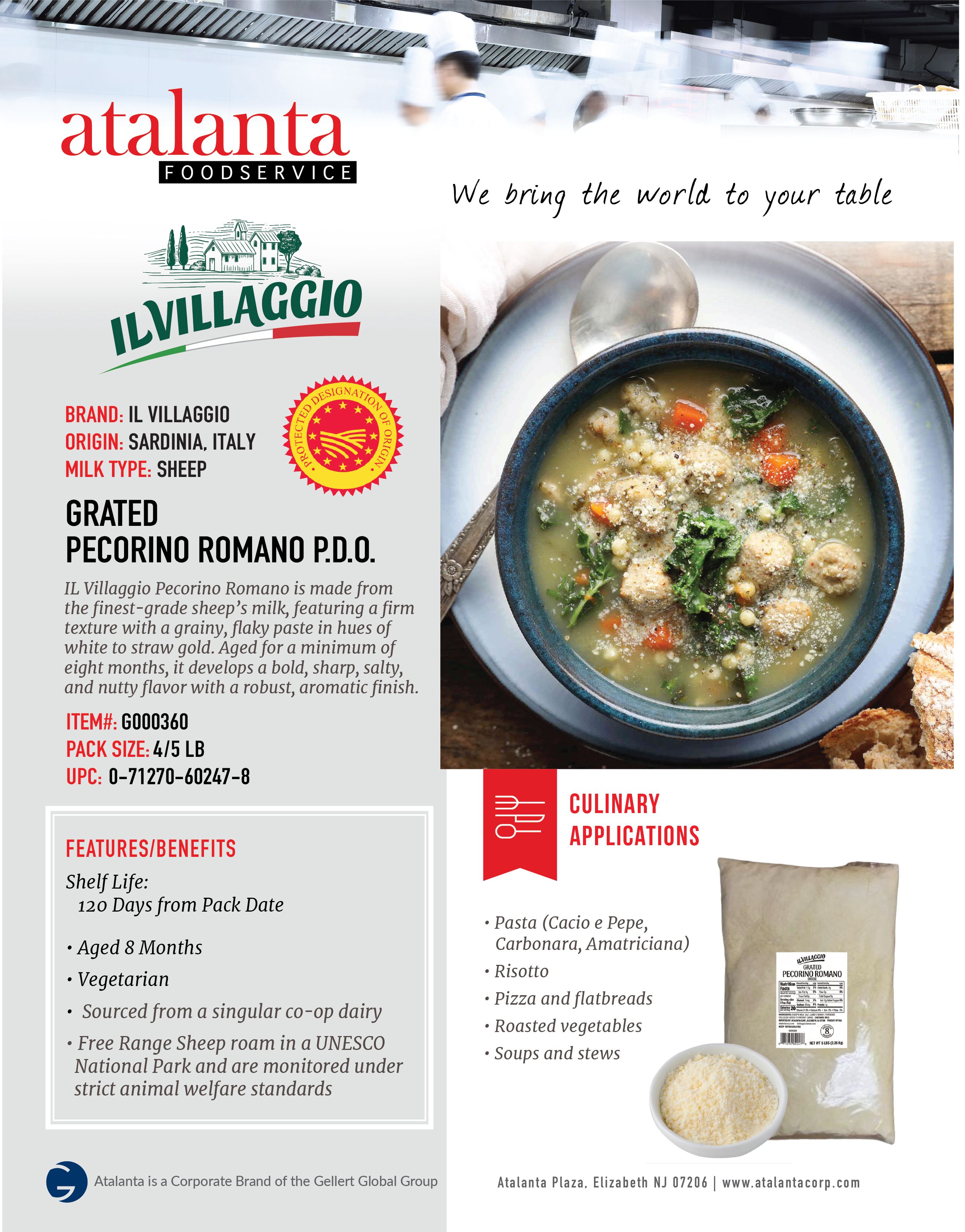 IL Villaggio Grated Pecorino Romano P.D.O. POS