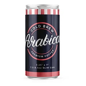 Can with Roastar custom printed beverage label for a coffee company