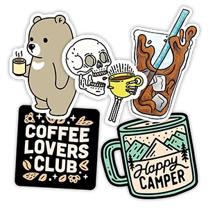 Stock Coffee Stickers