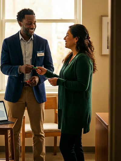 A ShiftKey account manager visits a behavioral health center