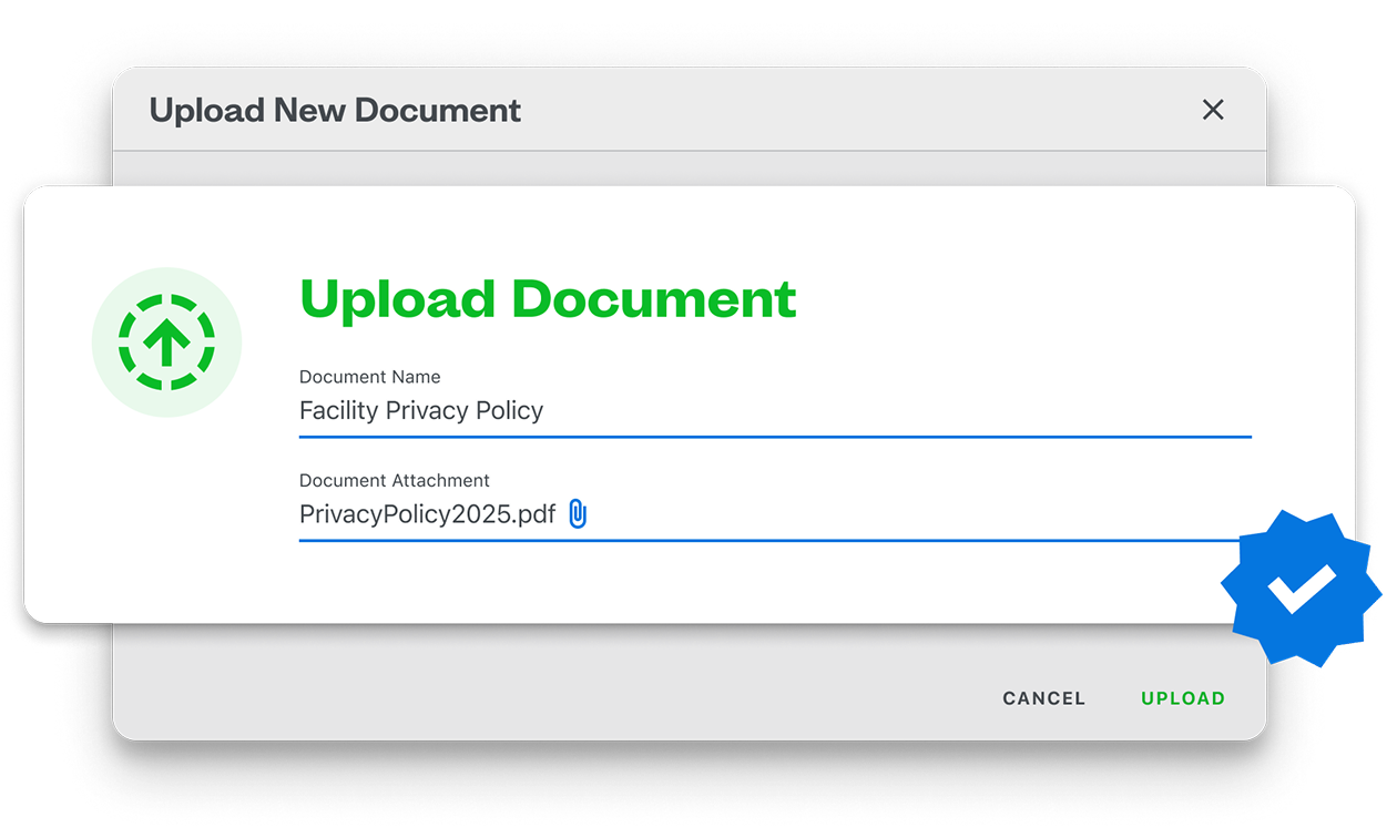 An abstraction of ShiftKey's Facility Required Documents user interface