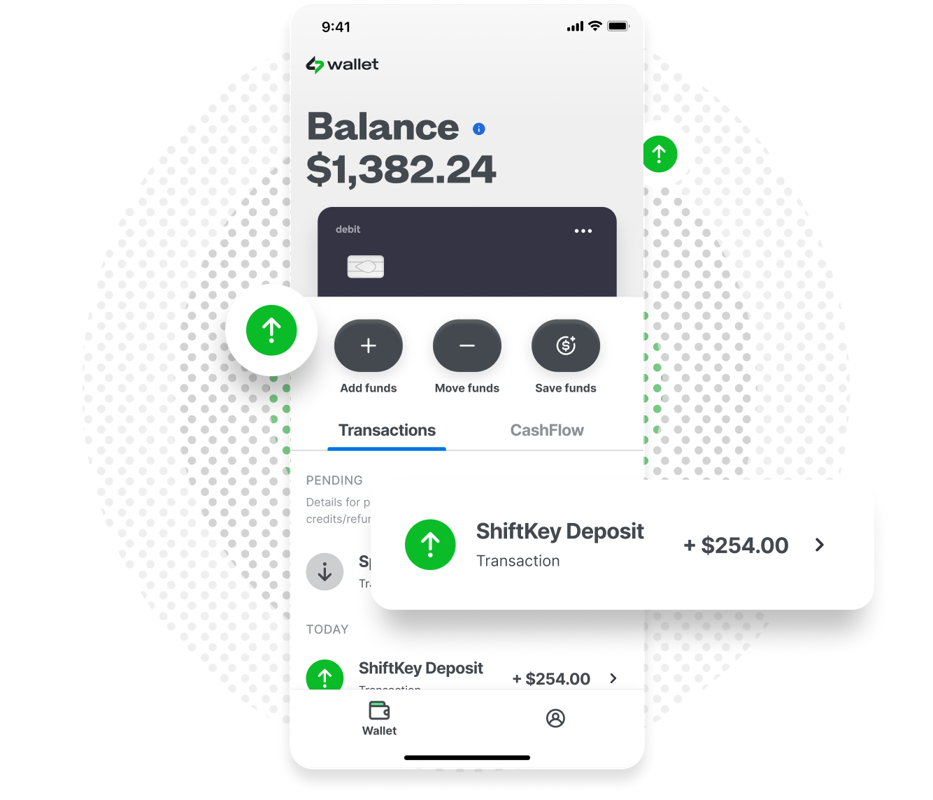 ShiftKey Wallet deposit UI
